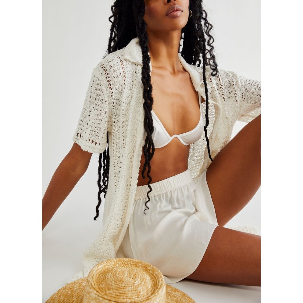 Free People Cream Open-Knit Cardigan - Picture 4 of 8